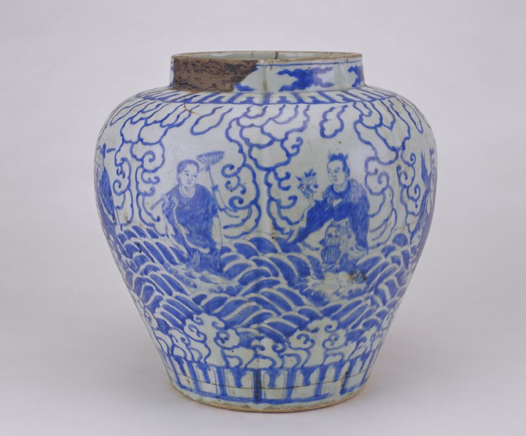 图片[1]-Blue and white eight immortals pot-China Archive